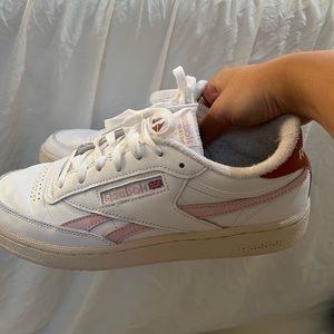 Reebok Club C Revenge sneakers in white and pink